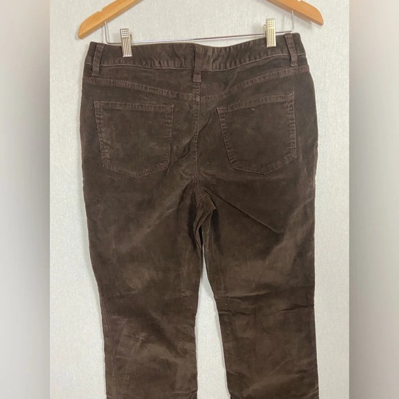 St.  Johns Bay Pants Women Brown Corduroy Straight Leg Cotton Pockets Sz 12 - Picture 6 of 13